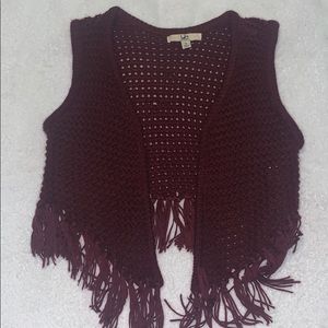 Maroon Vest Cardigan